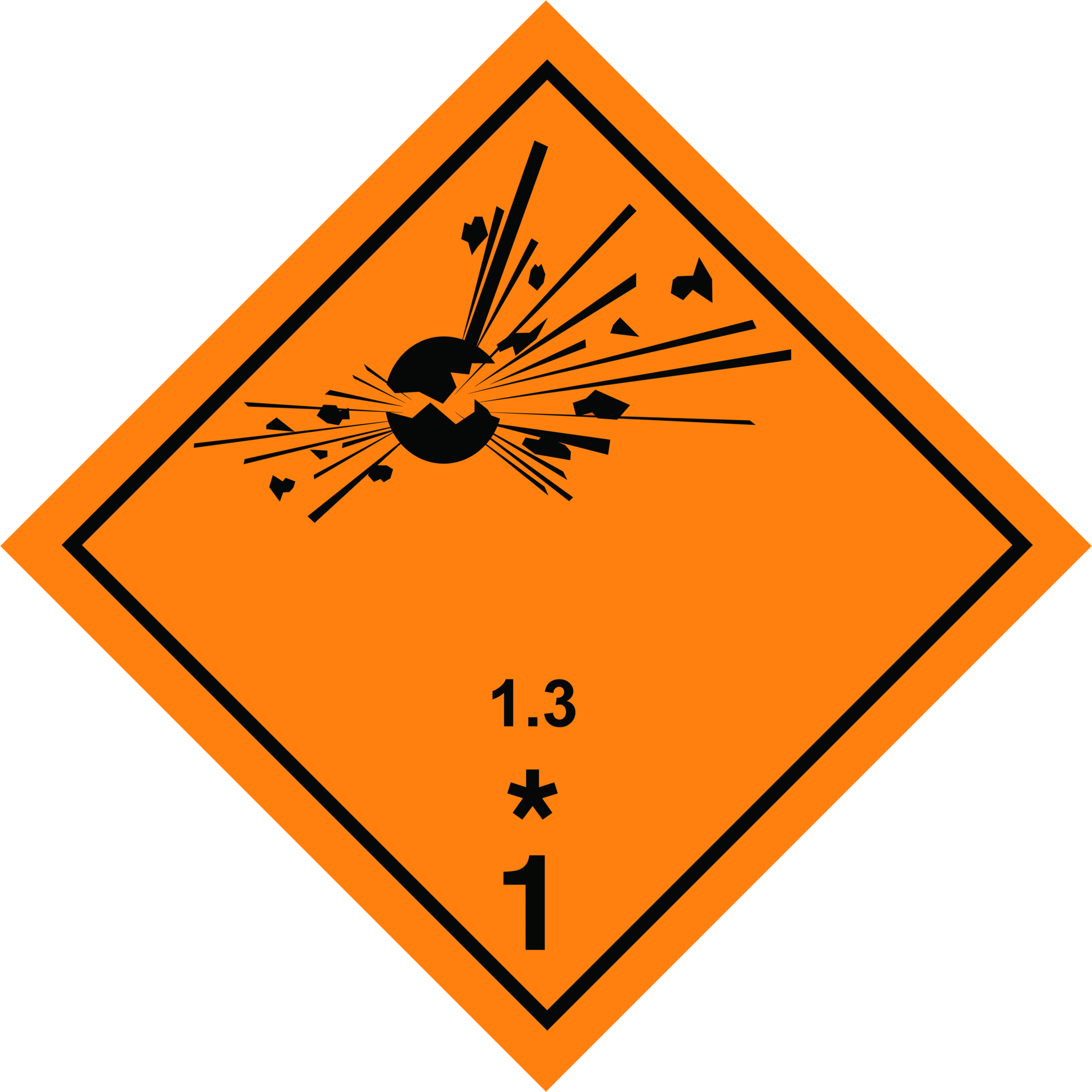 Explosion With Fire, - Clase 1 Explosivos 1.2 (3000x3000), Png Download