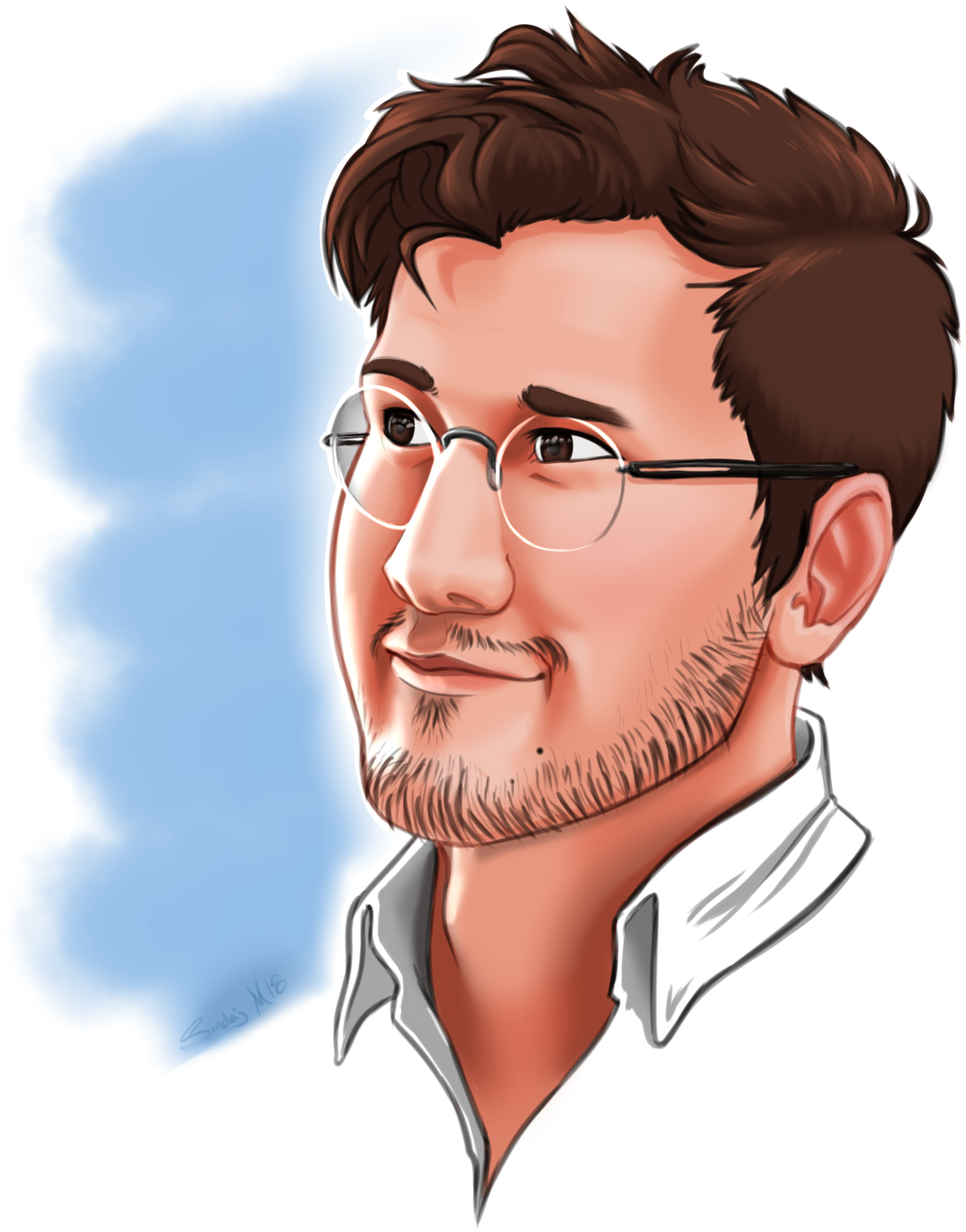 “when @markiplier Gets A New Pair Of Glasses That Are - Cartoon (1280x1694), Png Download