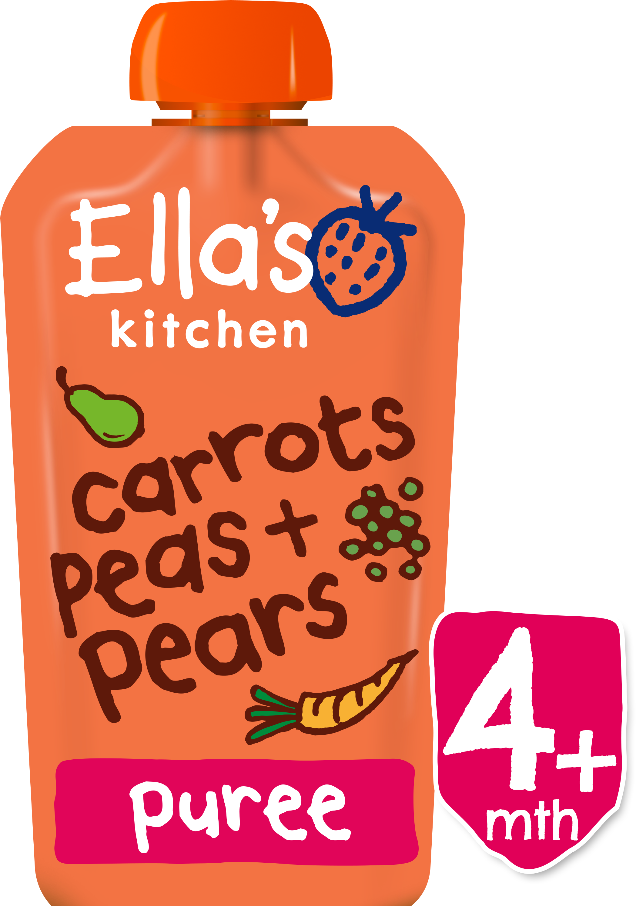 Ek165 Pouch Carrots Peas Pears 120g Ft V=1511258889 - Ella's Macaroni Cheese (3000x3000), Png Download