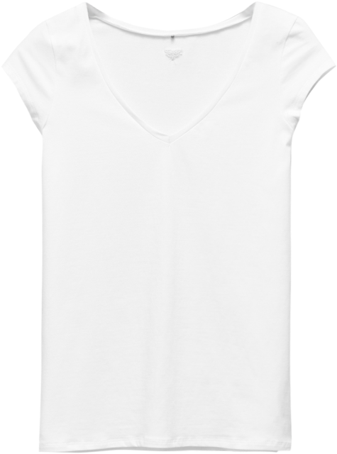 V Neck T Shirt White - Active Shirt (640x640), Png Download