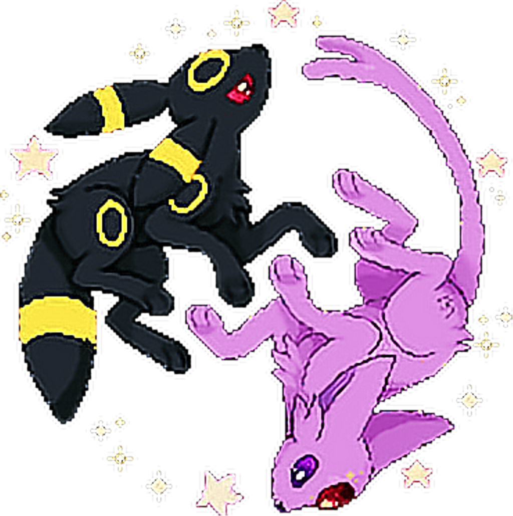 #pokémon #pixel #kawaii #umbreon #espeon #freetoedit - Cartoon (1024x1030), Png Download