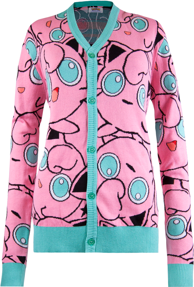 Pokemon Jigglypuff All Over - Jigglypuff Cardigan (1000x1000), Png Download