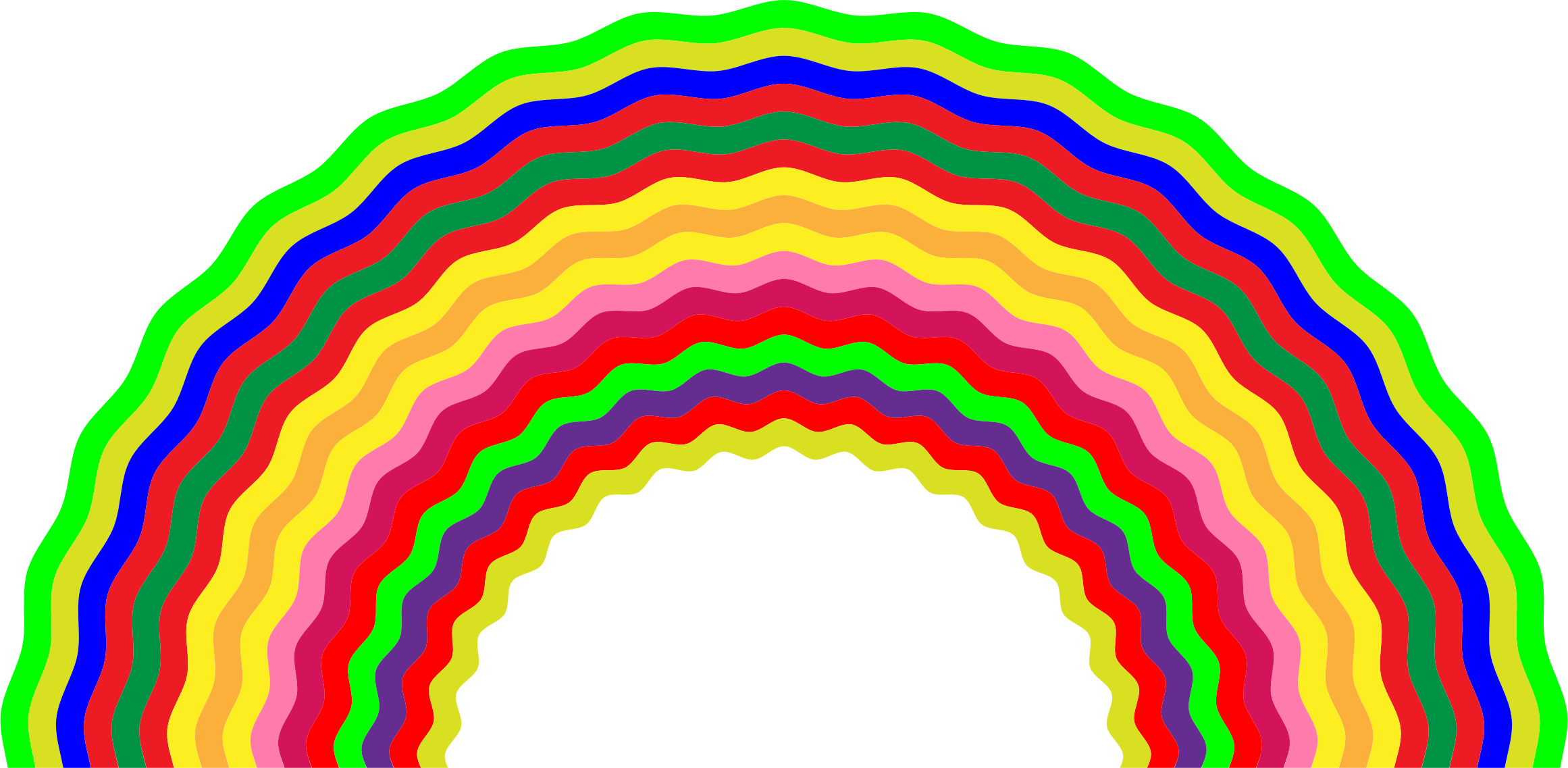 This Free Icons Png Design Of Wavy Rainbow (2322x1137), Png Download