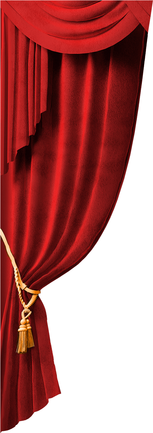 Left Drape Of Red Curtain - Theater Curtain (2400x1500), Png Download