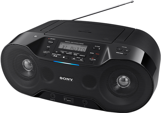 Zsrs70btb Sony Bluetooth/dab/fm/cd Boombox - Sony Zs Rs70bt (1014x396), Png Download