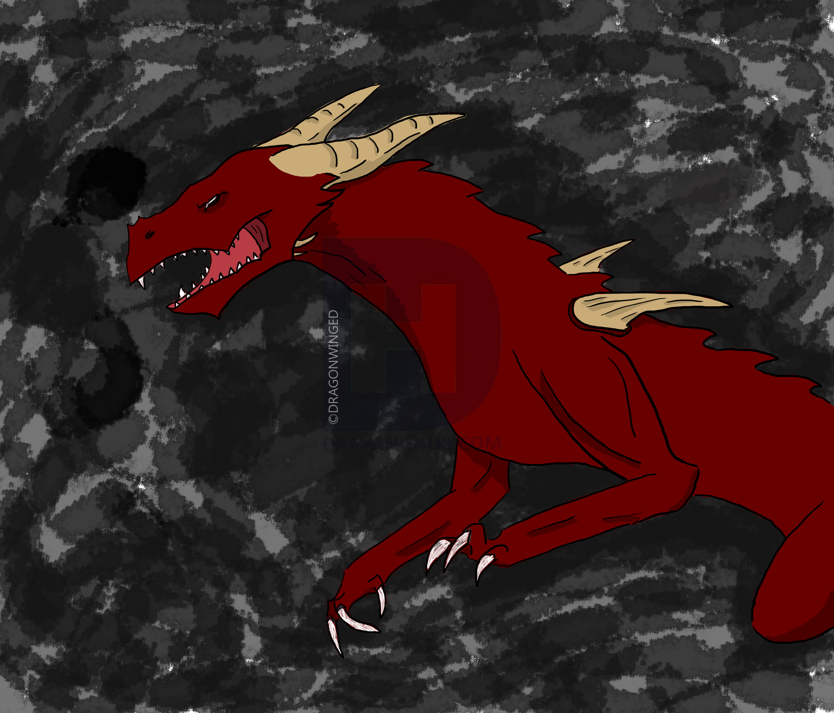 Red Smoke Dragon - Illustration (2733x2337), Png Download