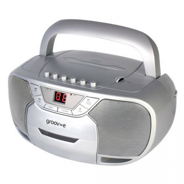 Groov-e Classic Boombox Portable Cd & Cassette Player - Boombox (600x600), Png Download