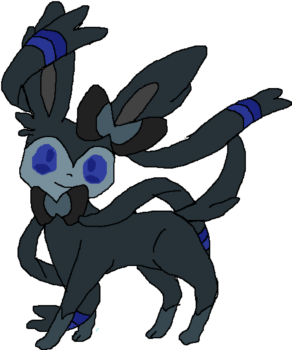 Shadow Sylveon - Cartoon (1000x1200), Png Download