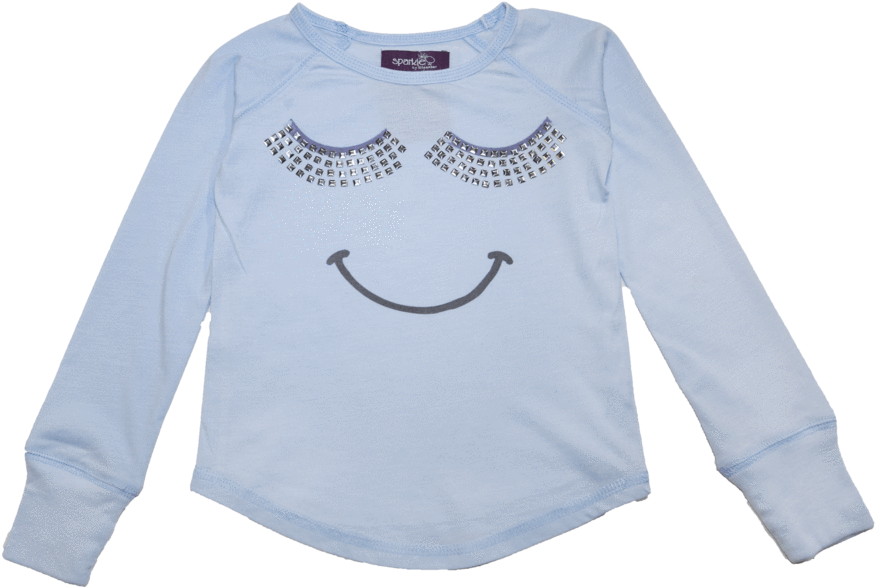 Sparkle Eyelashes Long Sleeve Tshirt - Sweater (900x900), Png Download