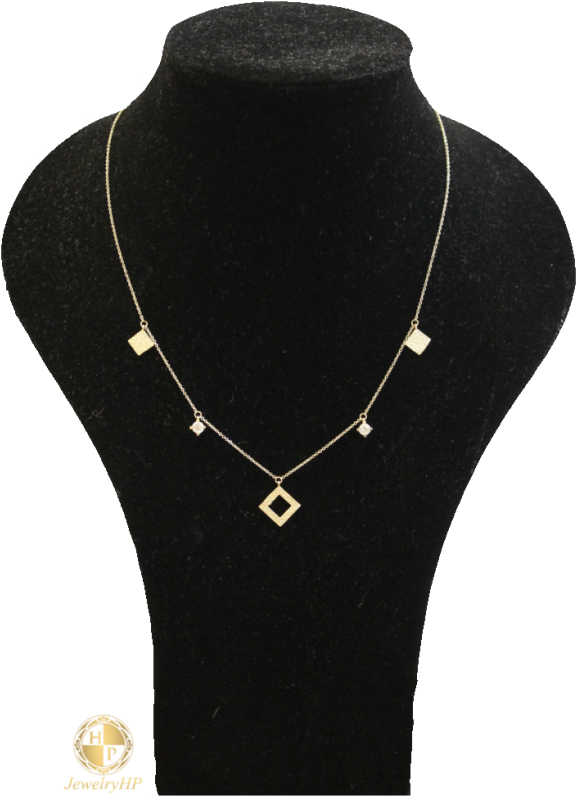 Female Necklace With Rhombus - Chain (800x800), Png Download