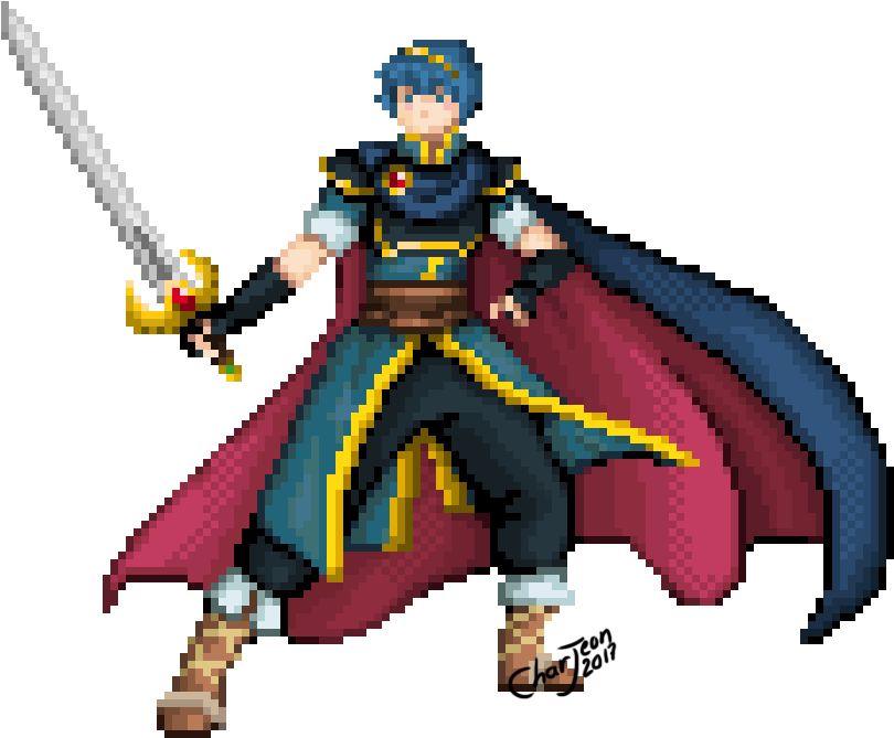 Pixel Art - Marth - Yamazaki The King Of Fighters (900x766), Png Download