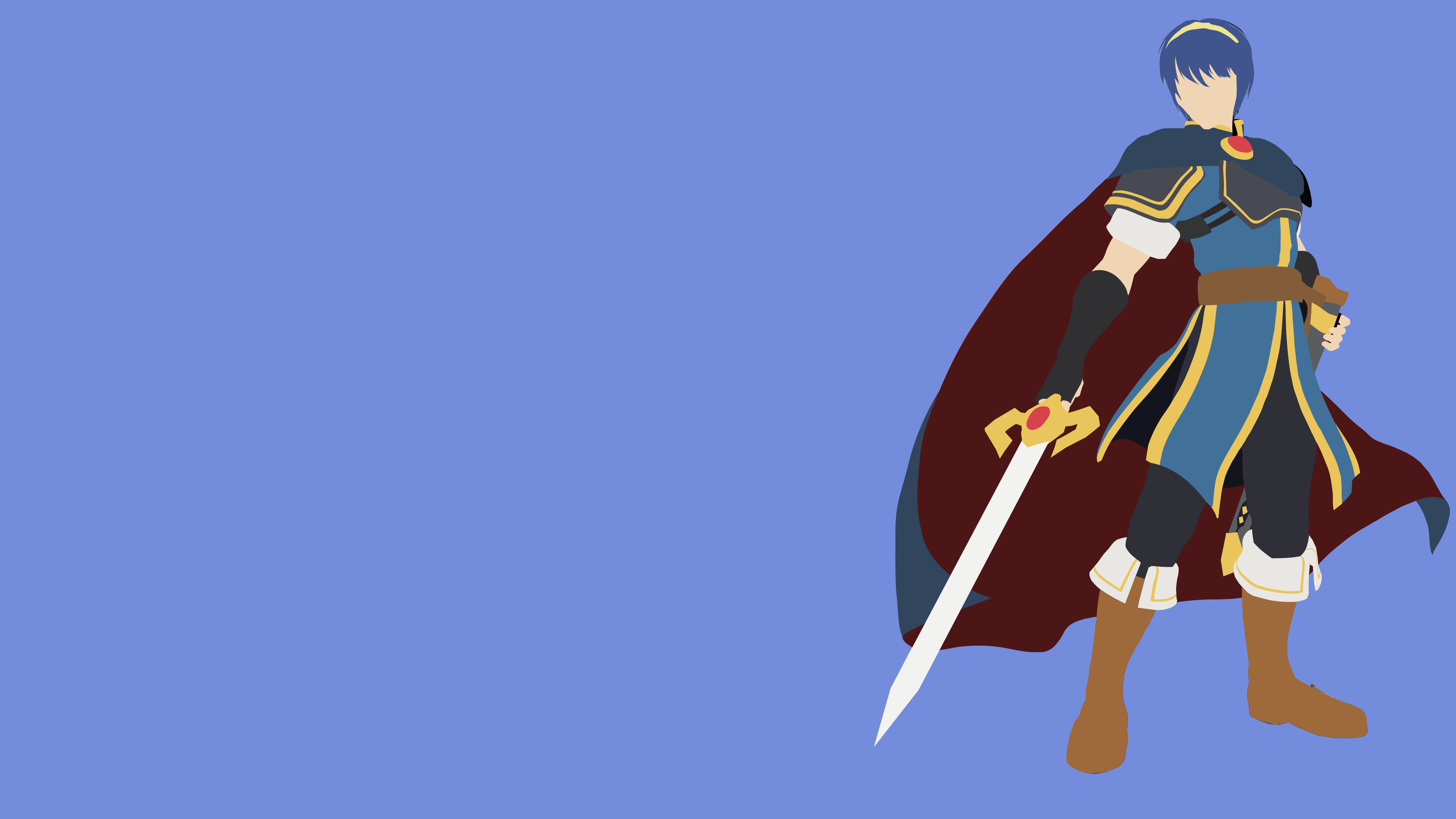 Smash 4 Minimal Marth - Illustration (3840x2160), Png Download
