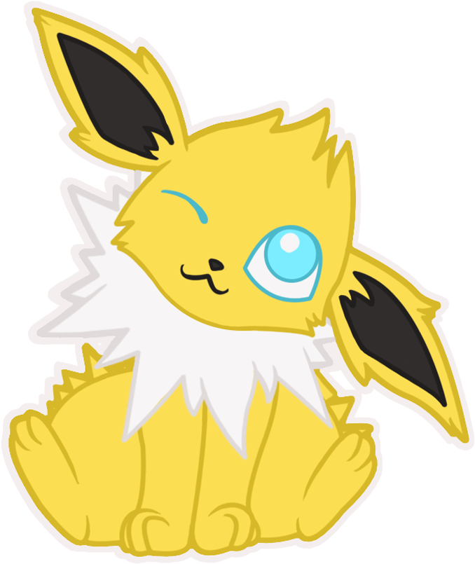 Chibi Jolteon Pokemon Sticker - Cartoon (1000x1000), Png Download