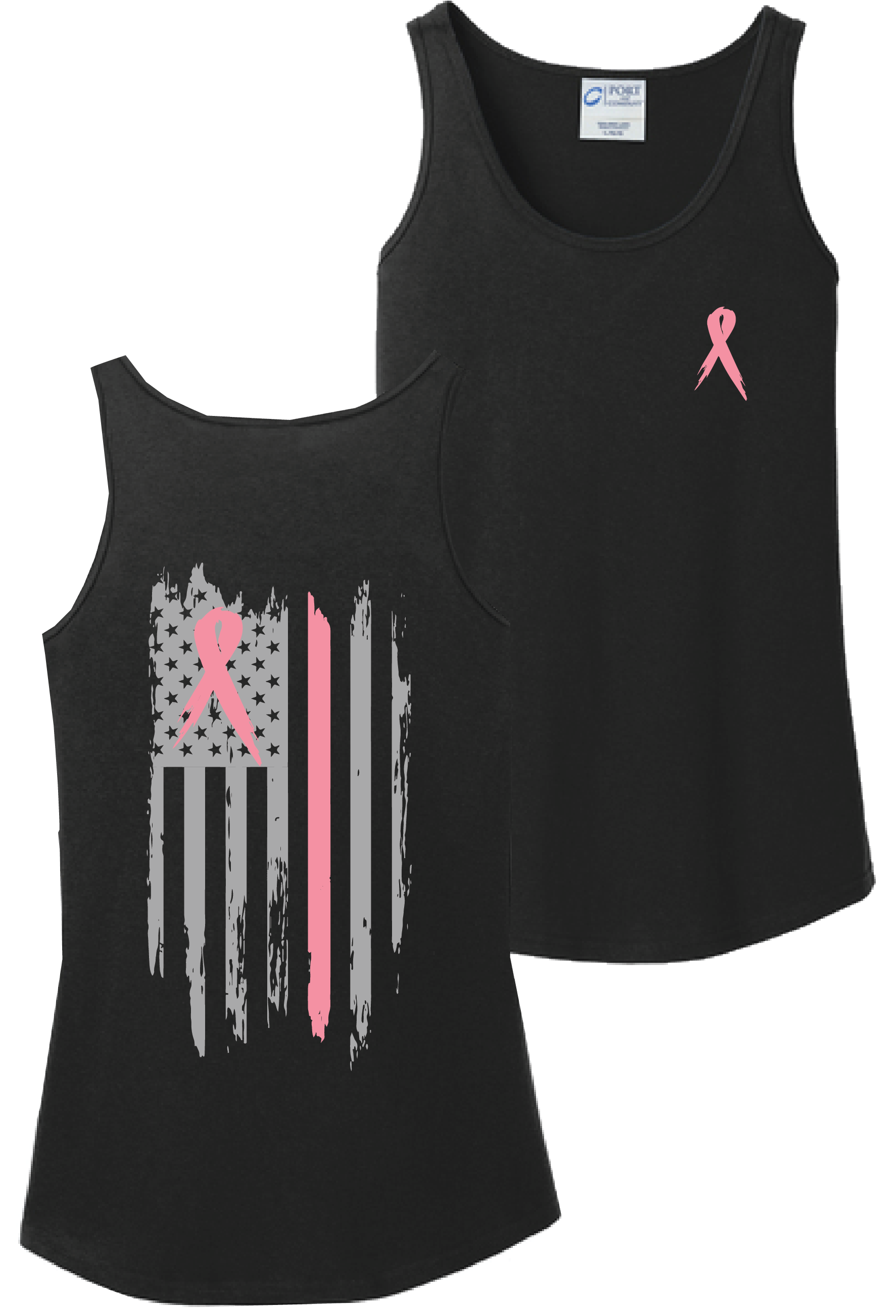 Breast Cancer Awareness Ribbon Tank - Active Tank (2093x2923), Png Download