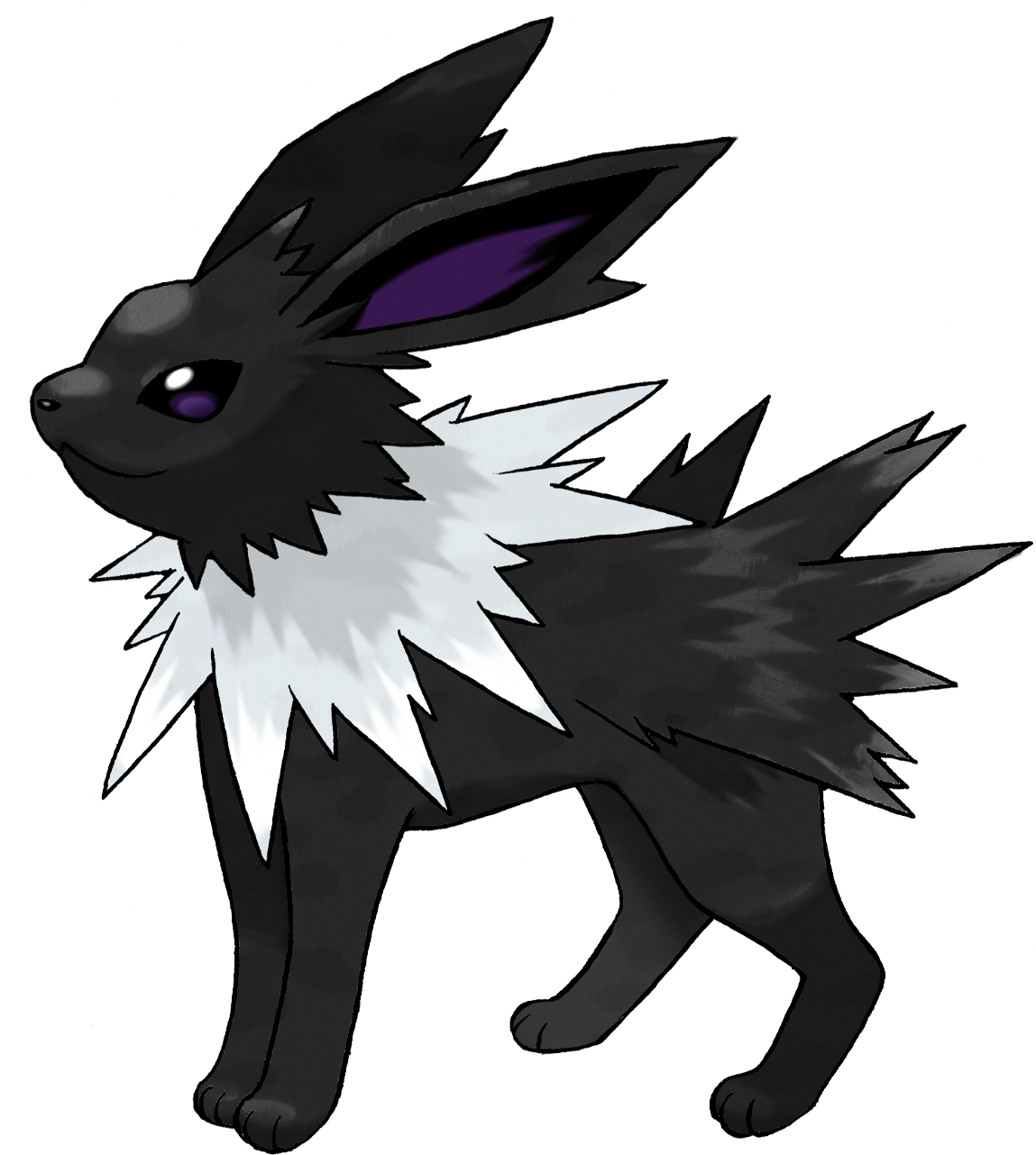 Black Jolteon - Jolteon Black And White (1280x1280), Png Download