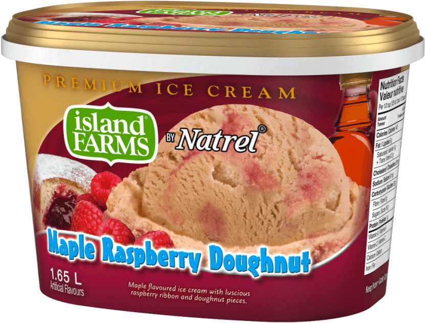 Maple Flavoured Ice Cream With Luscious Raspberry Ribbon - Island Farms (851x650), Png Download