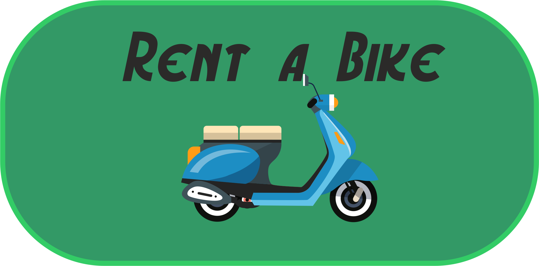 Rentabike - Vespa (2120x1046), Png Download