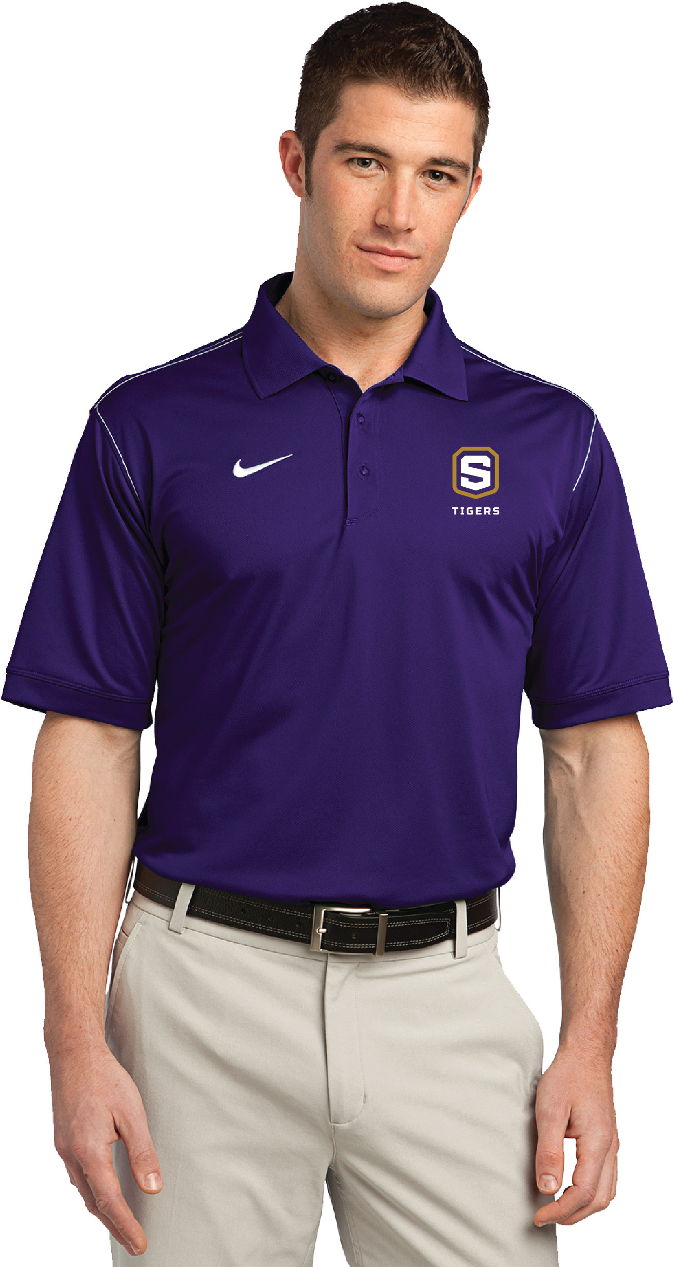 Nike Dri-fit Swoosh Pique Polo - Nike Golf Dri Fit Sport Swoosh Pique Polo (1668x2501), Png Download