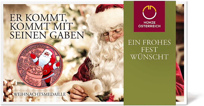 Christmas Medal 2014 Blister Pack - Santa Claus (716x716), Png Download