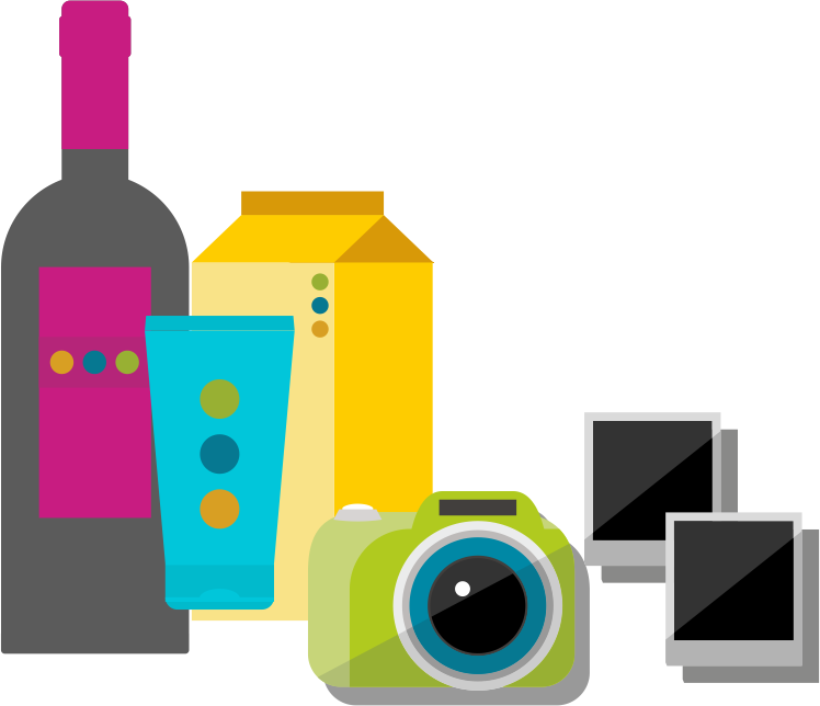 A Camera Taking Pictures Of Products - Graphic Design (748x644), Png Download