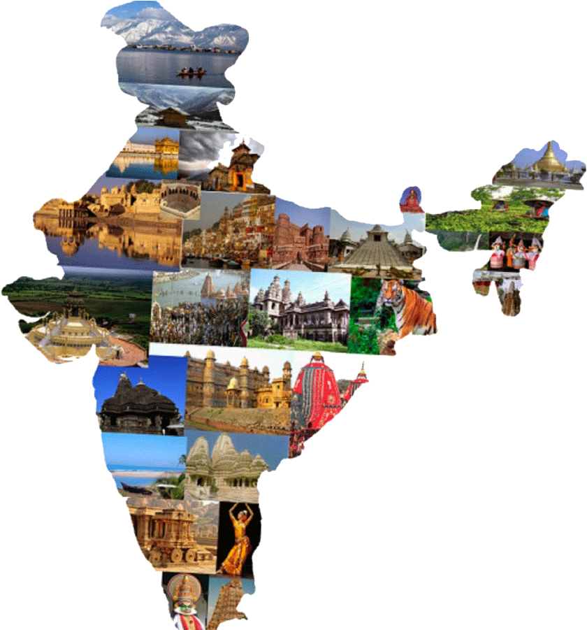 Flight To Lucknow - Festivals Of India In Map (900x900), Png Download