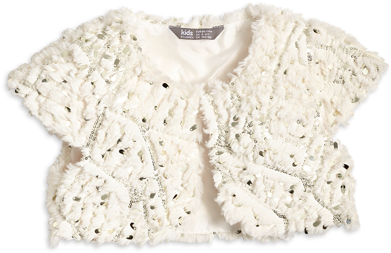 Sequin Fake Fur Bolero White - Crochet (888x888), Png Download