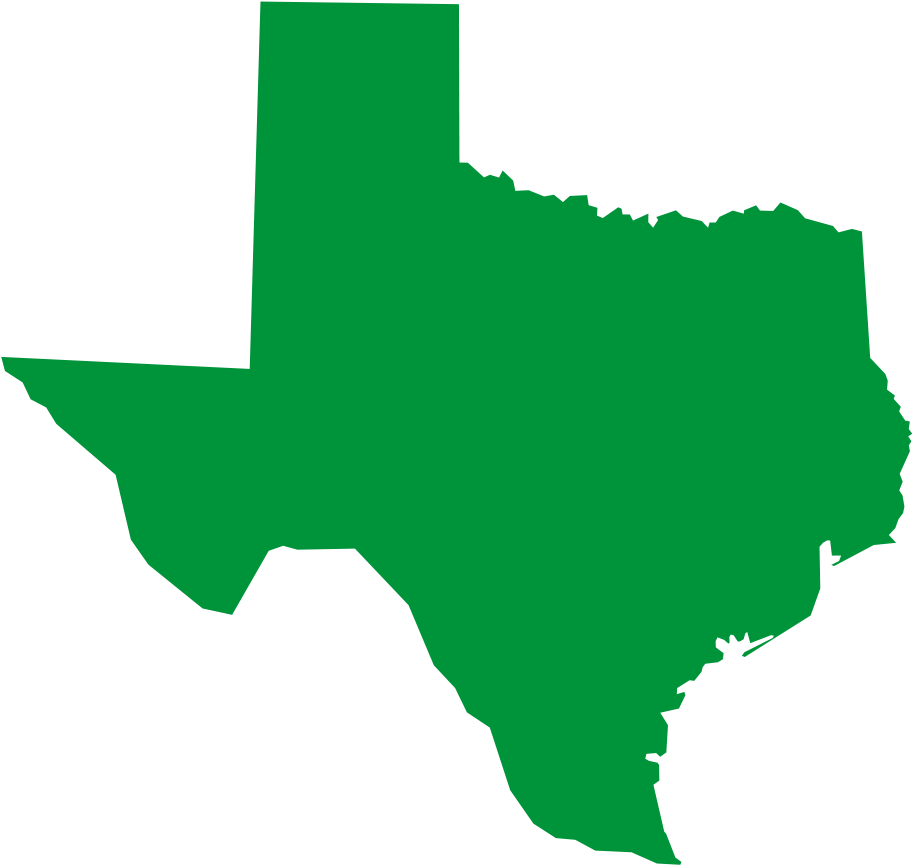 Texas - Texas Map Green (1129x864), Png Download