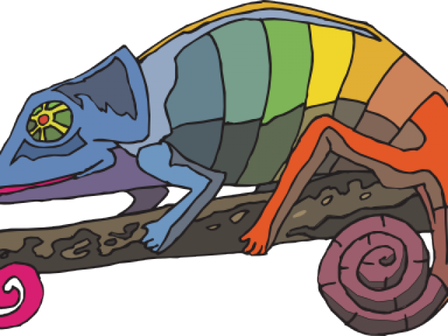 Chameleon Cliparts - Rainbow Chameleon (640x480), Png Download