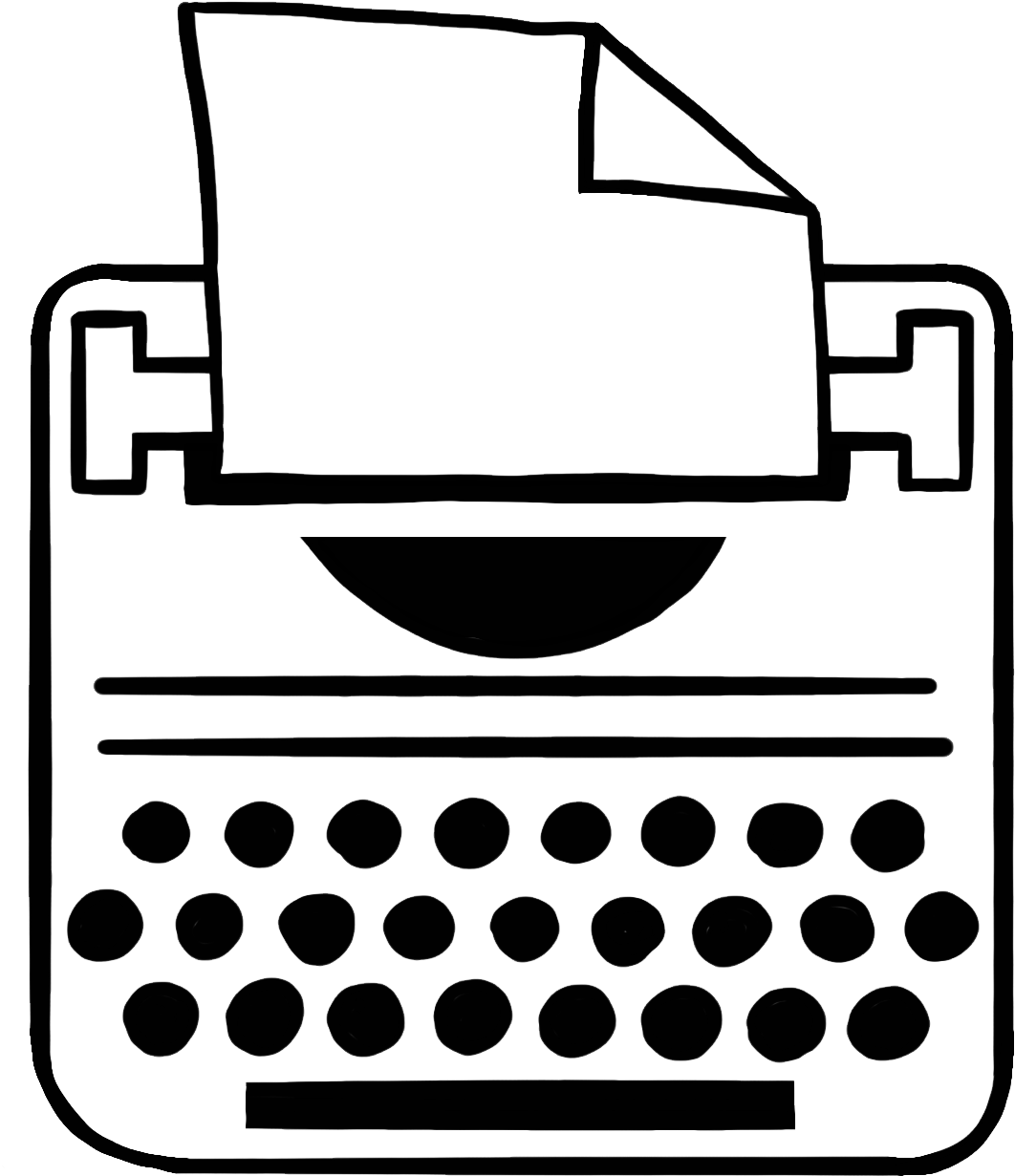 Typewriter - Line Art (2048x1536), Png Download