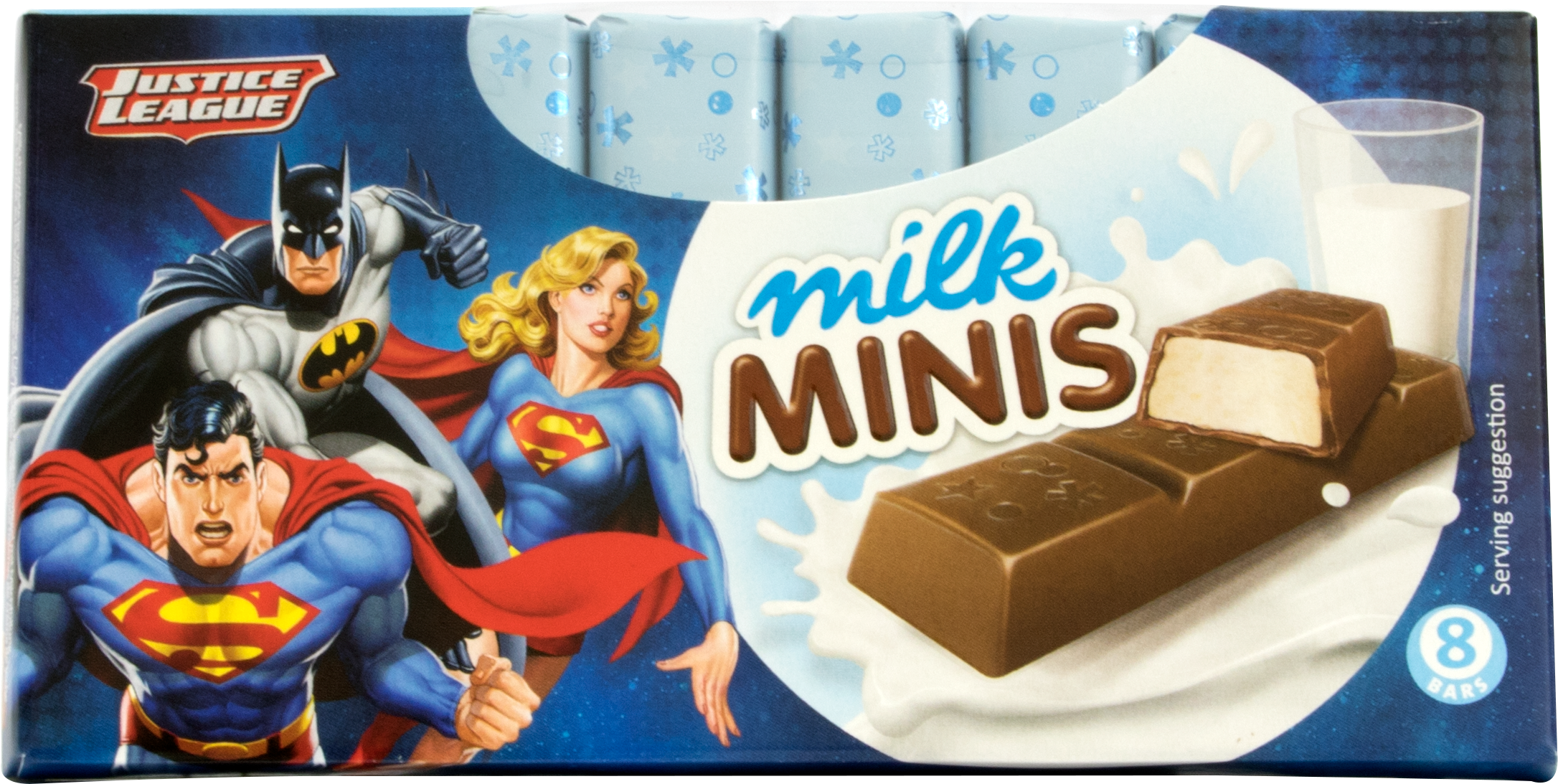 Justice League Milk Mini - Milk Minis (2456x1386), Png Download