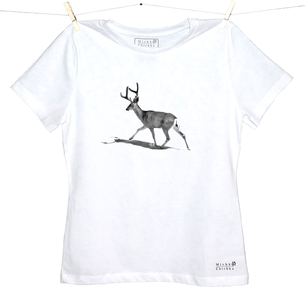 T-shirt Man “walking - Roe Deer (1227x1155), Png Download