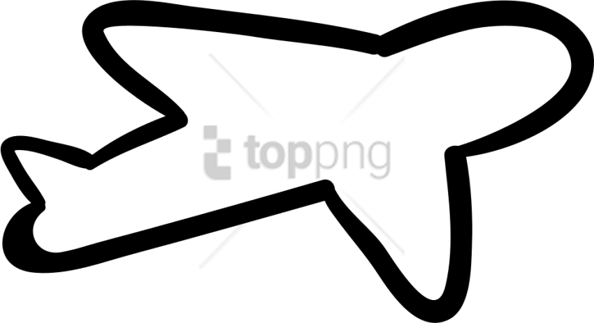 Free Png Airplane Outline Png Image With Transparent - Airplane Outline Clip Art (850x463), Png Download