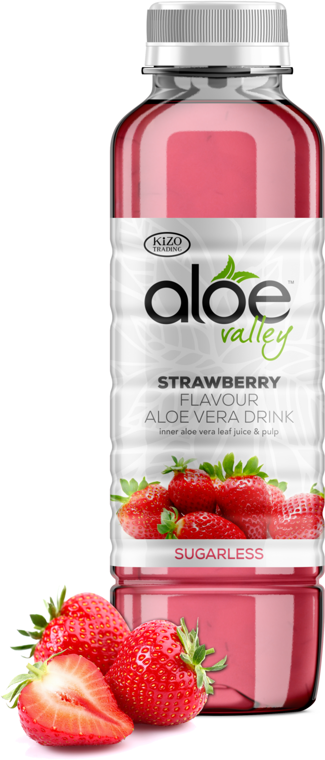 Sugarless Strawberry Drink - Aloe Vera Drink Packaging (1000x1826), Png Download