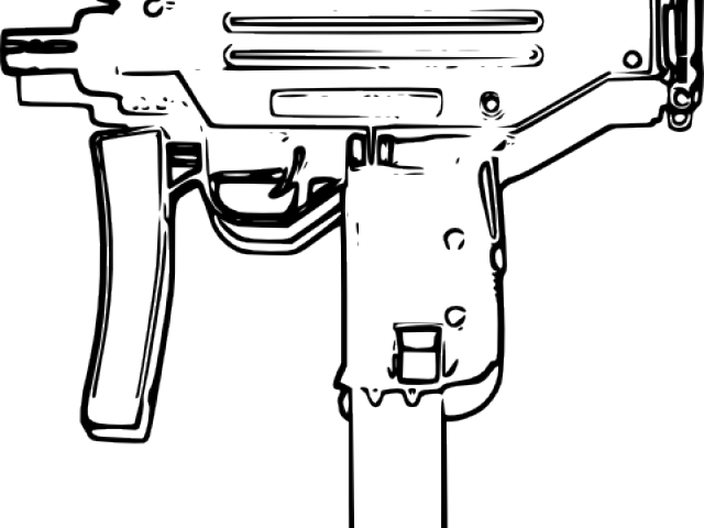 Gun Clipart Uzi - Transparent Gun Uzi (640x480), Png Download