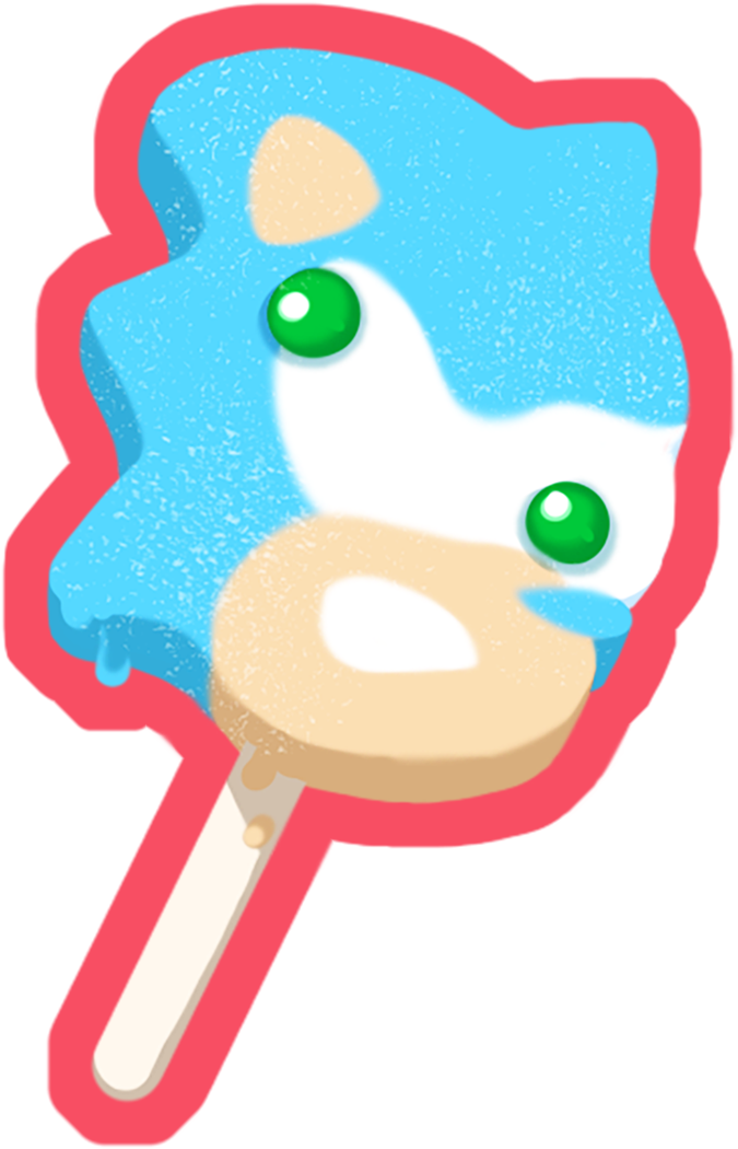 Sonic Popsicle Sticker - Cartoon (1114x1115), Png Download