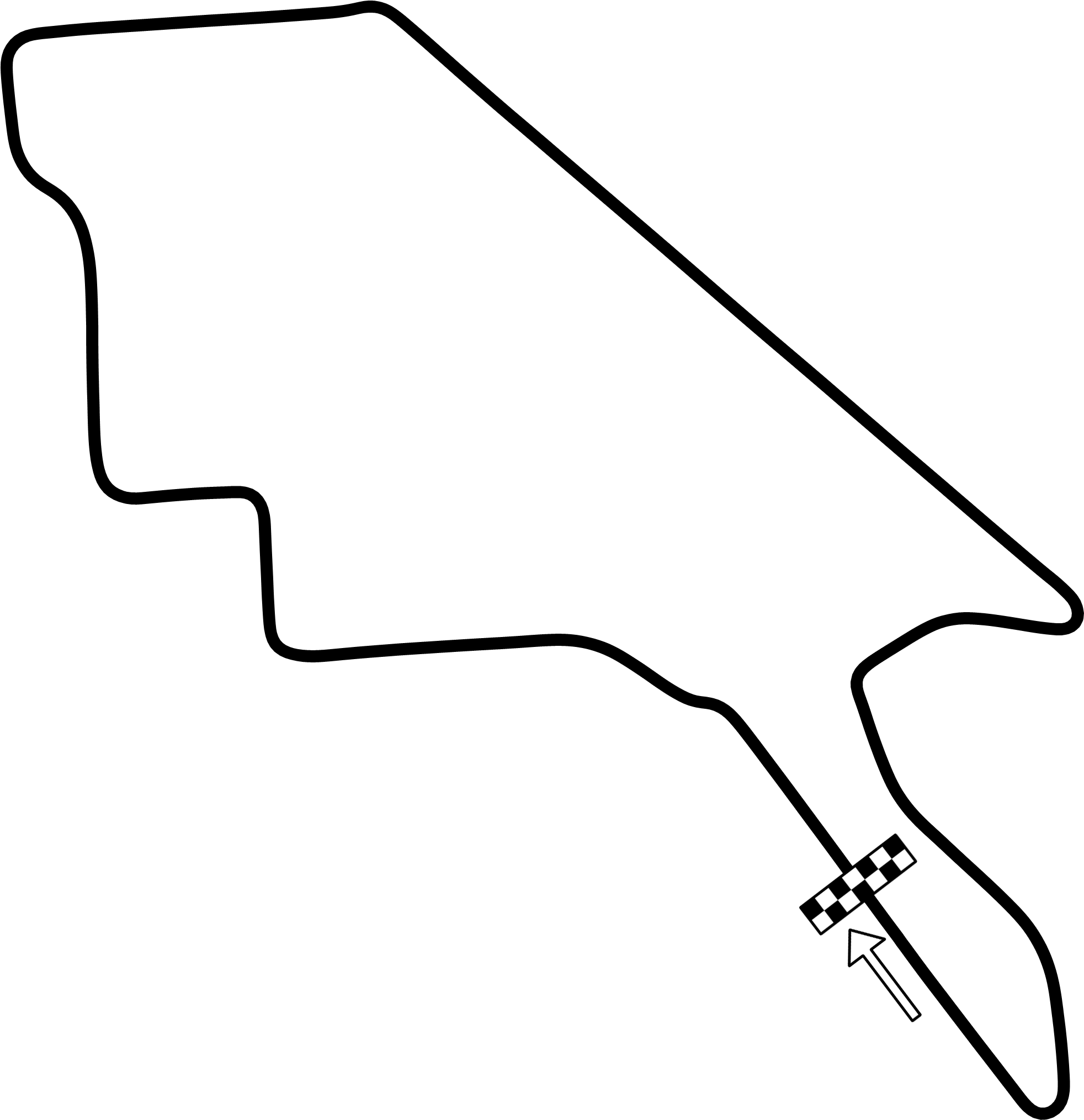 Adelaide Parklands Circuit - Line Art (1964x2029), Png Download