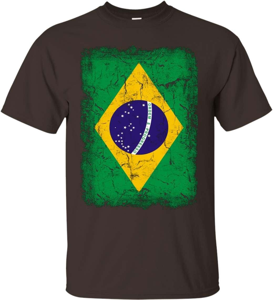 Flag Of Brazil Shirt Distressed Brasil Flag Tshirt - Shirt (1155x1155), Png Download