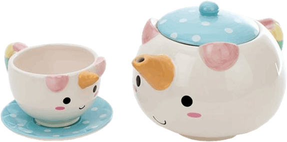 Unicorn Tea Set (600x600), Png Download
