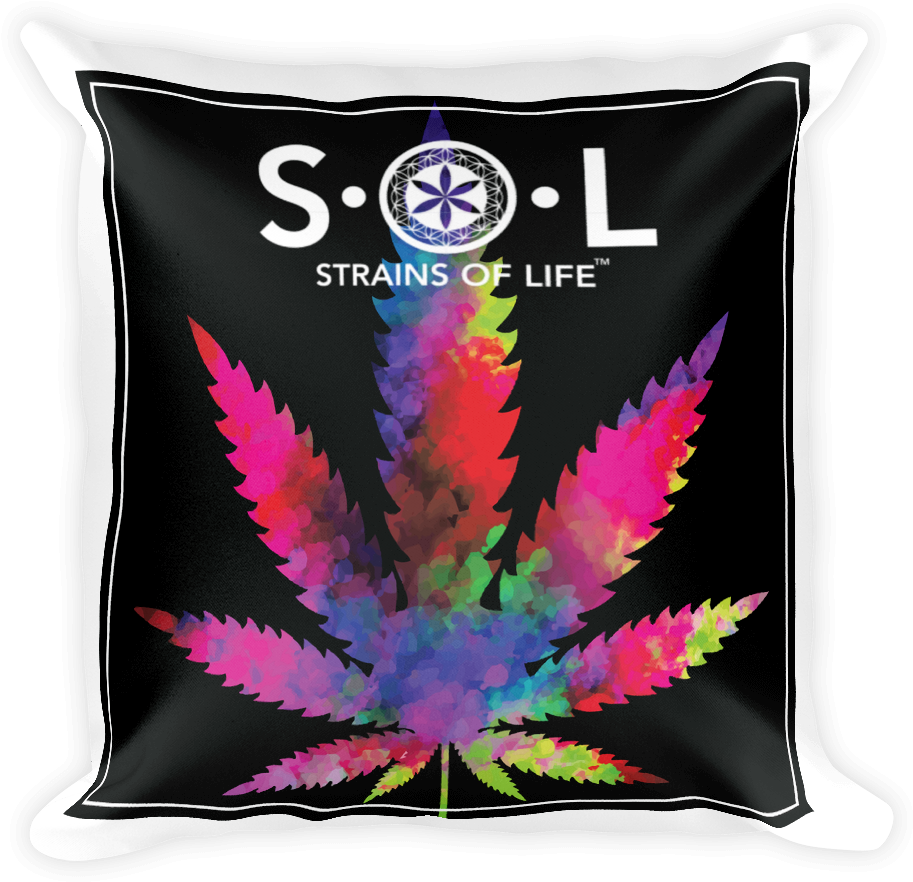 Picture Royalty Free S O L Colors Of Cannabis Square - Psychedelic Marijuana Leaf (1000x1000), Png Download