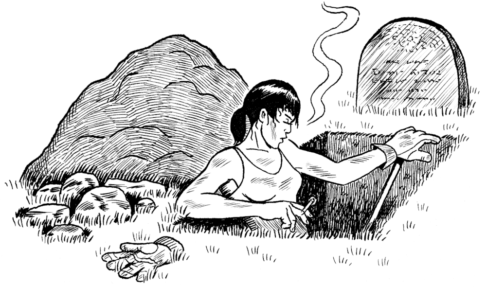 Grave-1 - Sketch (1000x597), Png Download