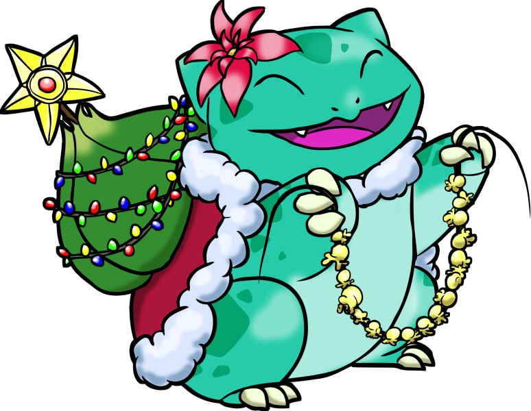 Holiday Bulbasaur - Cartoon (774x600), Png Download