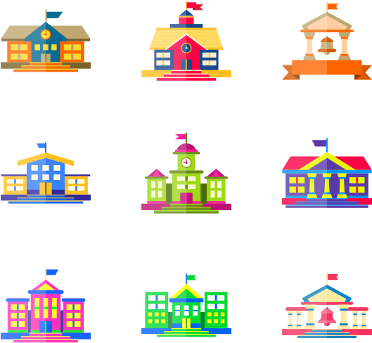 Coloured Buildings (600x564), Png Download