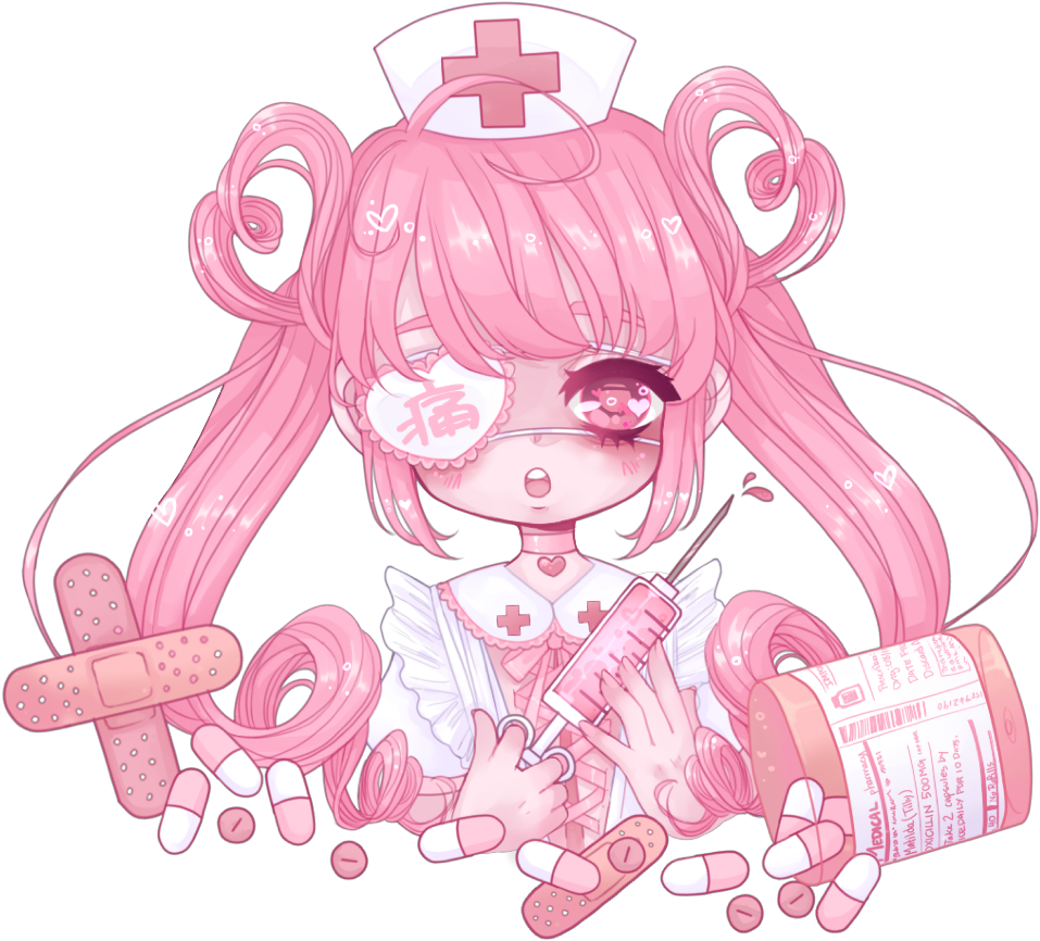 #syringe #pills #nurse #medical #eyepatch #freetoedit - Illustration (1024x917), Png Download