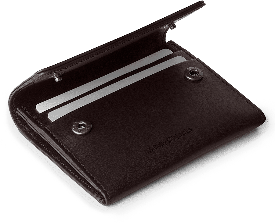 Dailyobjects Black Real Leather Flip Top Card Wallet - Wallet (900x900), Png Download