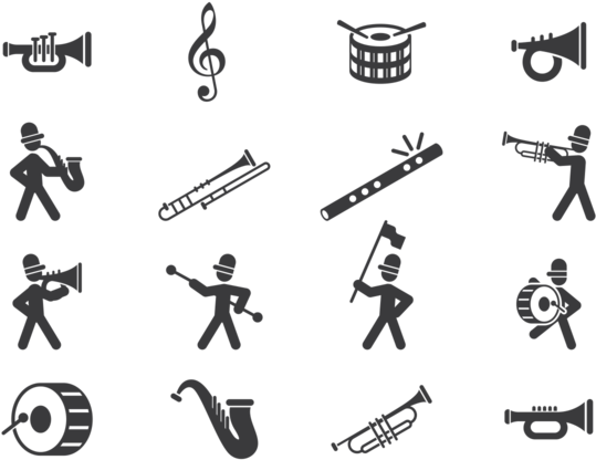 Applause Clipart Brass Band - Marching Band Player Icon (700x490), Png Download