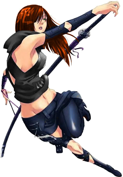 Leaf Village Headband Naruto Photo - Ninja Anime Girls With Black Hair (498x699), Png Download