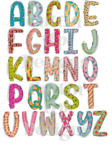 Funky Hand Lettered Png Alphabet Set - Creative Arts (720x480), Png Download