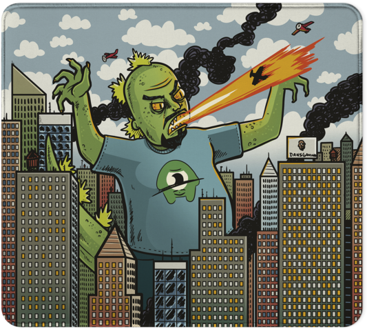 Danzilla Mousepad - Cartoon (650x650), Png Download