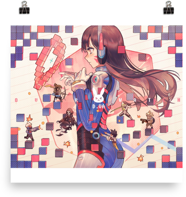 Va And The Chibi's - Overwatch Anime D Va (1000x1000), Png Download