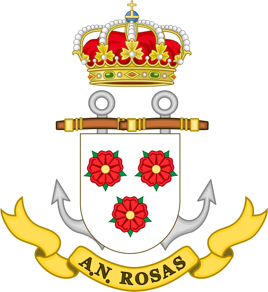 Coat Of Arms Of The Spanish Navy An Rosas - Coat Of Arms Of Barcelona (905x1024), Png Download